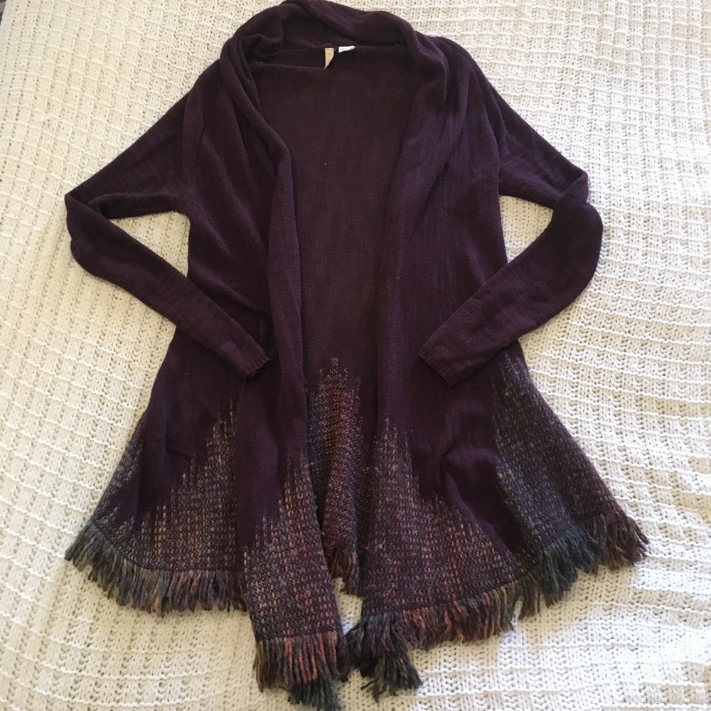Anthropologie Moth Navis Fringe Cardigan